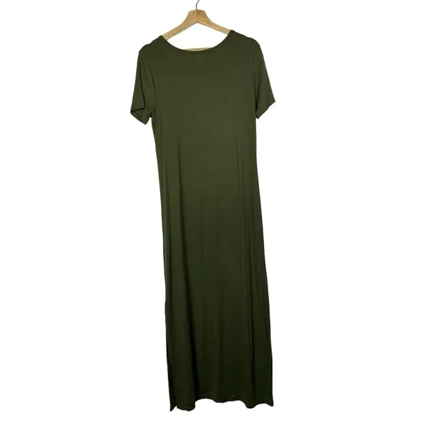 Daily Ritual Hunter Green Crewneck Short Sleeve Maxi‎ Dress M - Image 3