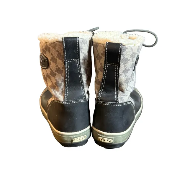 Keen Elsa Waterproof Boots Womens 8 Black Houndstooth Faux Fur Winter Snow - Image 3