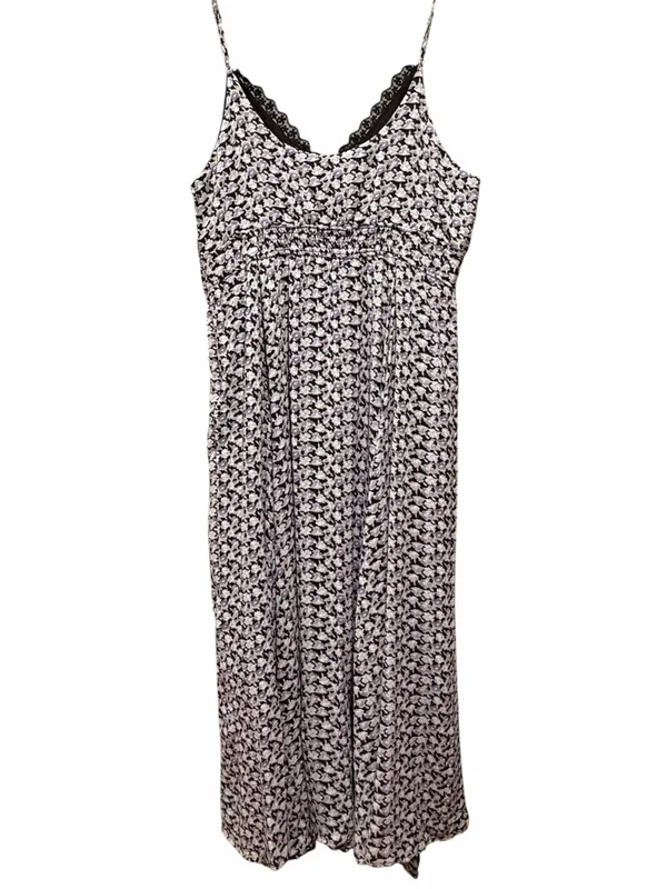 NWT In Bloom Floral Midi Slip Dress Lace Trim Button Front Cottagecore L - Image 4