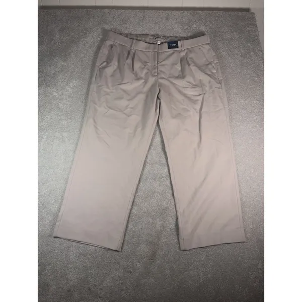 NWT abercrombie beige wide leg dress pants pleated 35/20R Curve Love Plus Sloane - Image 2