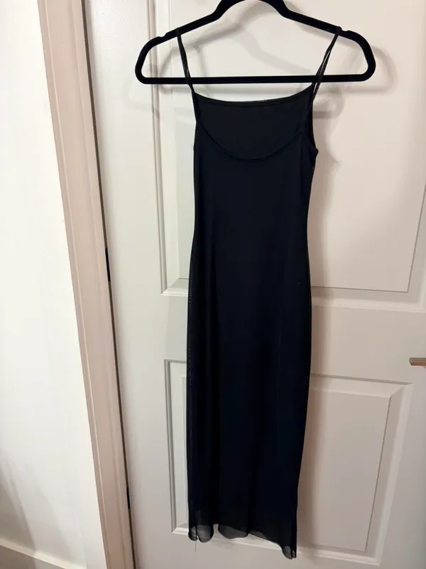 See you Monday Black Maxi Mesh Dress - Image 2