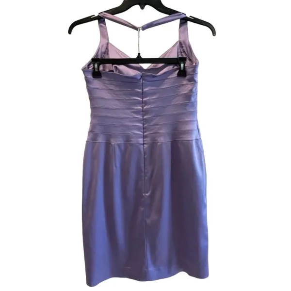 Papell Boutique Evening V-Neck Halter Prom Pencil Dress Lavender Size‎ 10 - Image 2