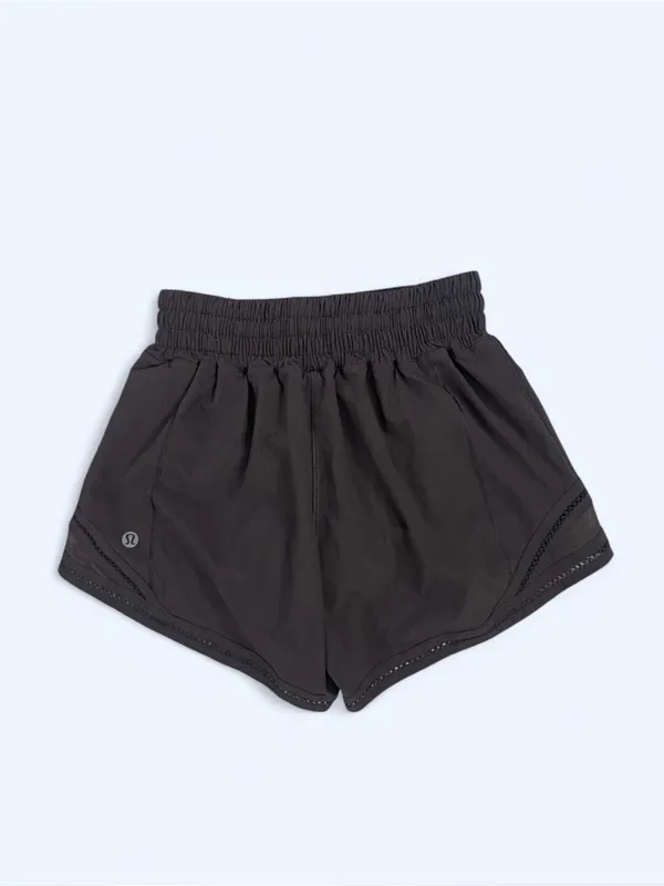 Lululemon Hotty Hot High Rise lined shorts 3.5” lace trim Black Athletic gym 0 - Image 4