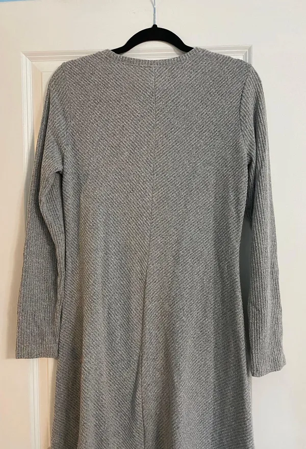 H&M Grey Ribbed Mini Sweater Dress - Image 6