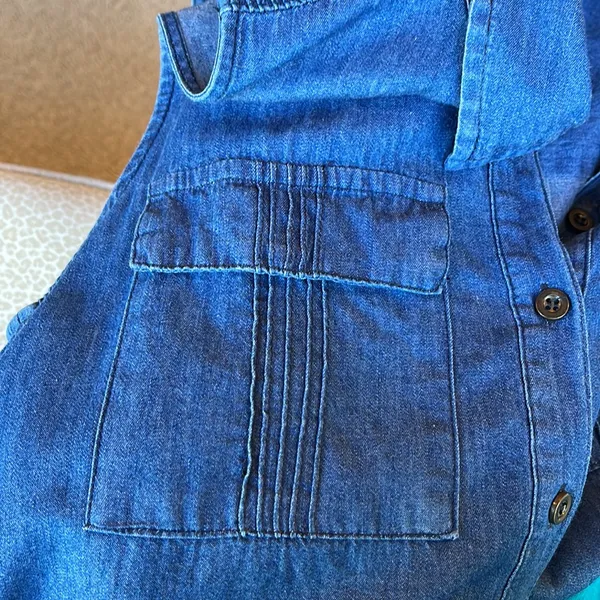 Timing Short Sleeveless Denim Swing Dress with 2 front pockets - Image 15