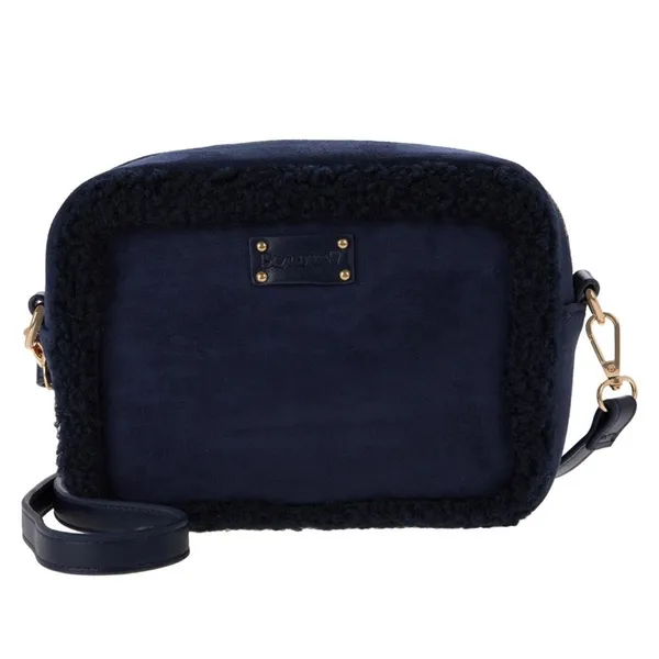 New BEARPAW Women's Faux Suede Shearling Trim Crossbody‎ Camera Handbag - Image 6