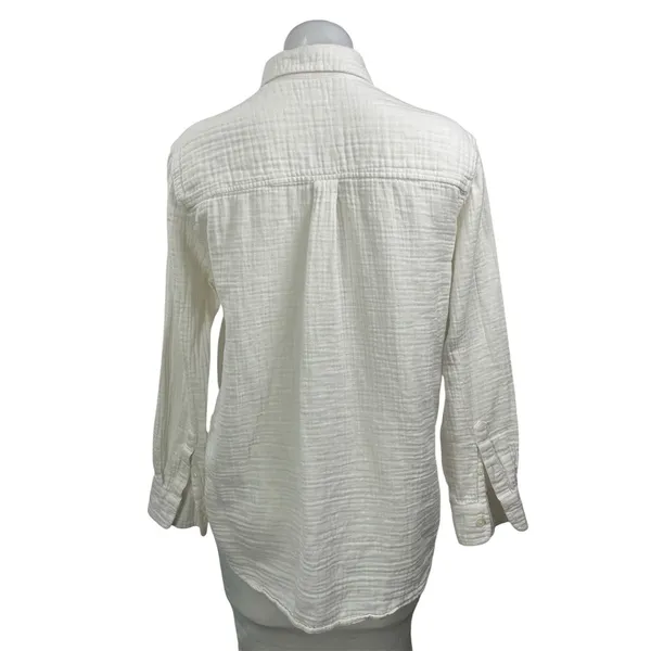 Aritzia Wilfred Free Women's White 100% Cotton Long Sleeve Button Down Shirt XS - Image 3