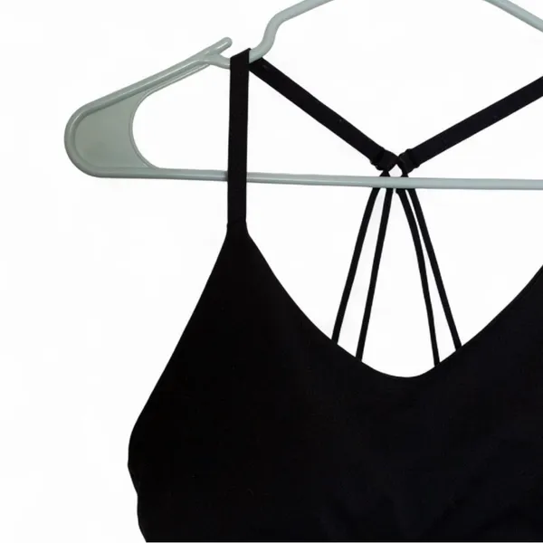 Black Strappy Sports Bra - Image 2