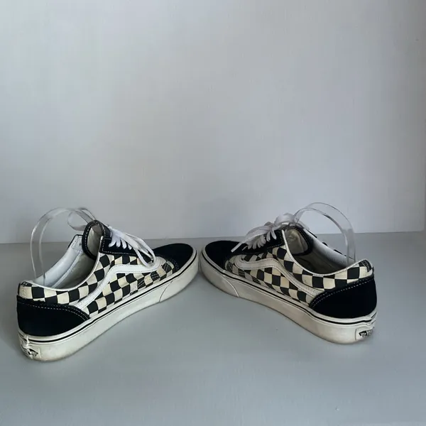 Vans Old Skool Checkerboard Black White Sneakers US 7 Men 8.5 Women With Box - Image 7