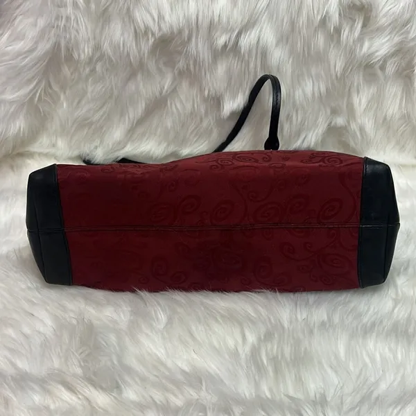 Brighton Mevelyn Red‎ Canvas Tote with Leather Trim B30 - Image 8
