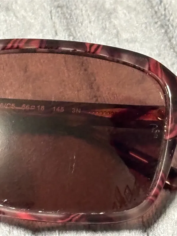Ray-Ban Burgundy Tortoise Frame Sunglasses with Dark Red Lenses - Image 5
