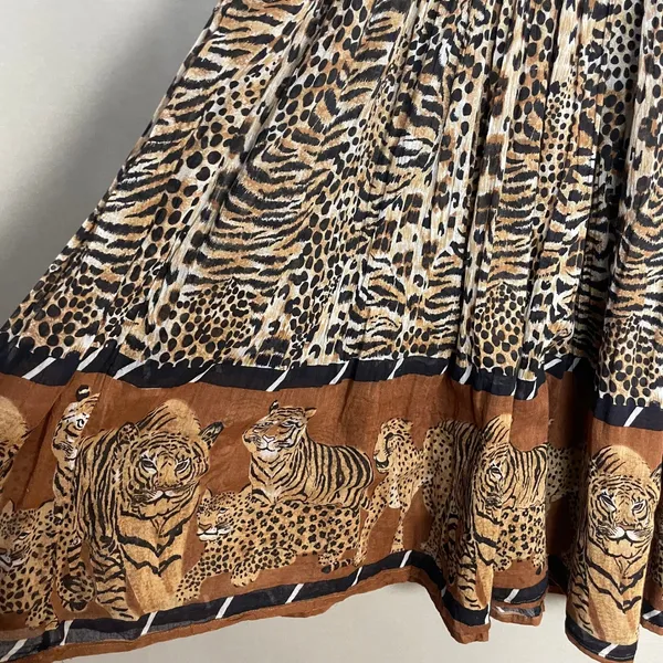Vintage Broomstick Skirt Animal Print Safari Leopard Tiger Cheetah Big Cat Boho - Image 8