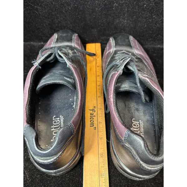 Hotter Comfort Concept Black Plum Leather Lace Up Walking Shoes Made in England - Image 5