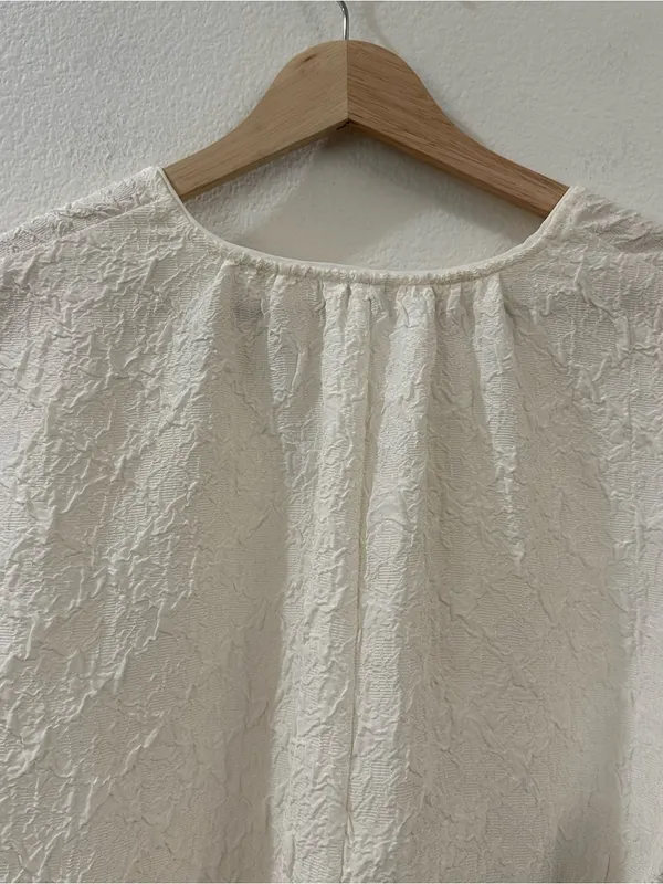 Aritzia Wilfred Textured Peplum Blouse In Espace Size XXS - Image 6