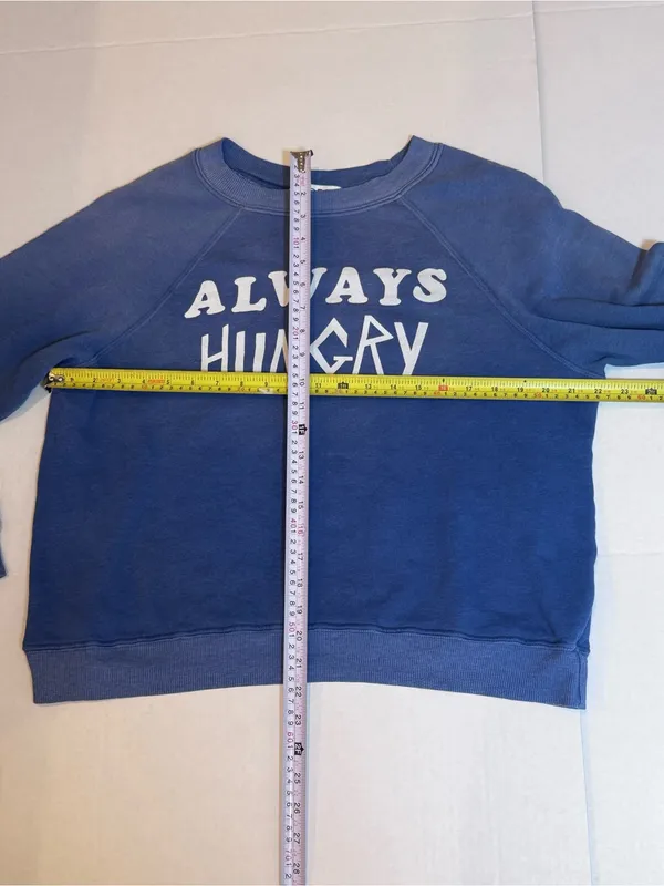 Wildfox Always Hungry Baggy Beach Jumper S Blue Graphic Y2K Sweatshirt Oversized - Image 10