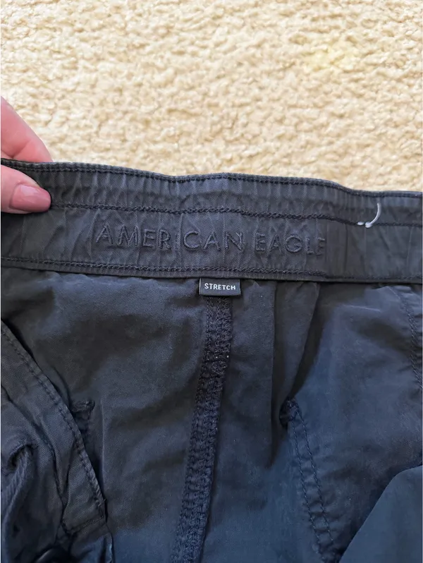American Eagle Black/Dark Grey Cargo Pants - Image 3