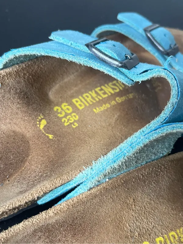Birkenstock Blue Sydney Two Strap Leather Sandals EU 36 - Image 4