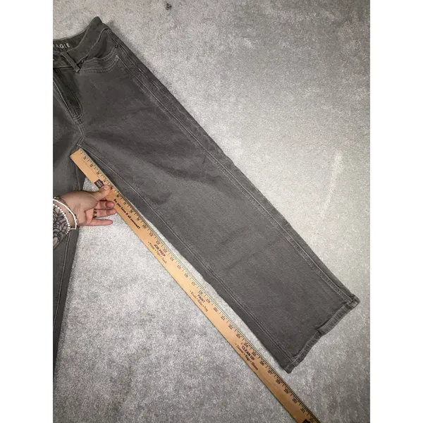 American Eagle Jeans Womens 4 Gray Stovepipe High Rise Straight Leg Stretch‎ - Image 9