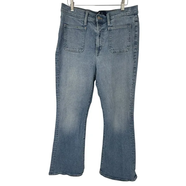 GAP 70s Flare Jeans Light Wash High Rise Stretch Denim 14/32R Casual Clean Girl - Image 3
