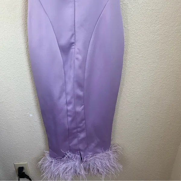 HOUSE OF CB 'Helena' Orchid purple‎ lavender Satin Midi Dress /Size XS NWOT - Image 9