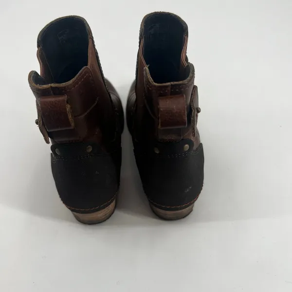 Merrell Womens Shiloh Pull Boot Size 8 Block Heel Chelsea Brown oak Leather Moto - Image 5
