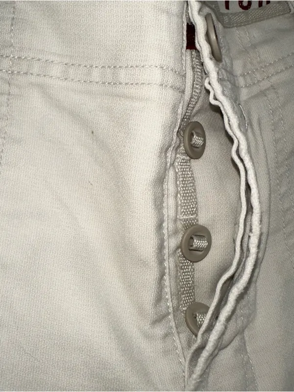 Abercrombie & Fitch Women’s Cream Cargo Pants Low Rise Flare Leg Zip Hem Sz 10 - Image 6