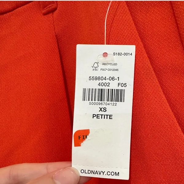 Old Navy Taylor Extra High-Rise Wide-Leg Trouser Orange XS Petite NWT - Image 4