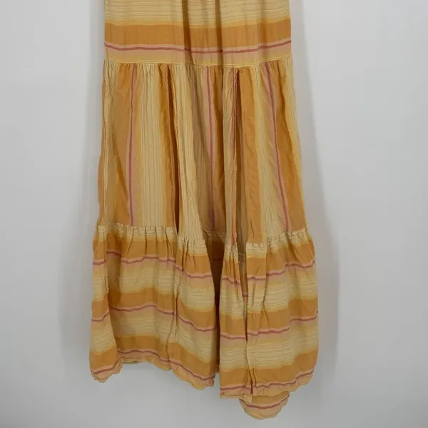 L*Space Clara Dress Small Yellow Striped Boho Tiered Maxi‎ Beach Coverup Summer - Image 4