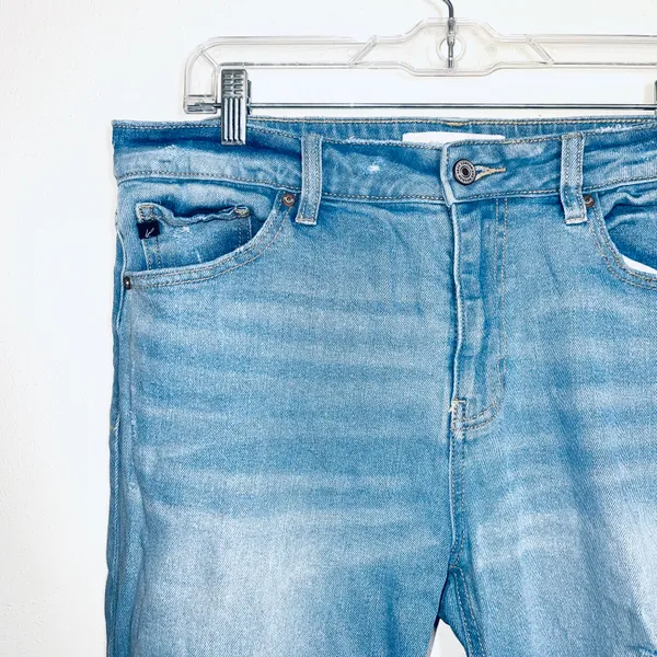 KanCan Norinne Light Wash High Rise Ripped Straight Leg Jeans - Image 3