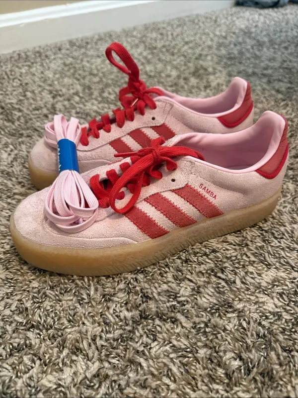 adidas Samba Suede Sneakers - Pink & Red - Image 2