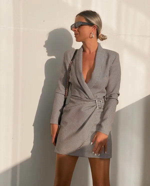 ZARA Houndstooth Blazer Dress - Image 8