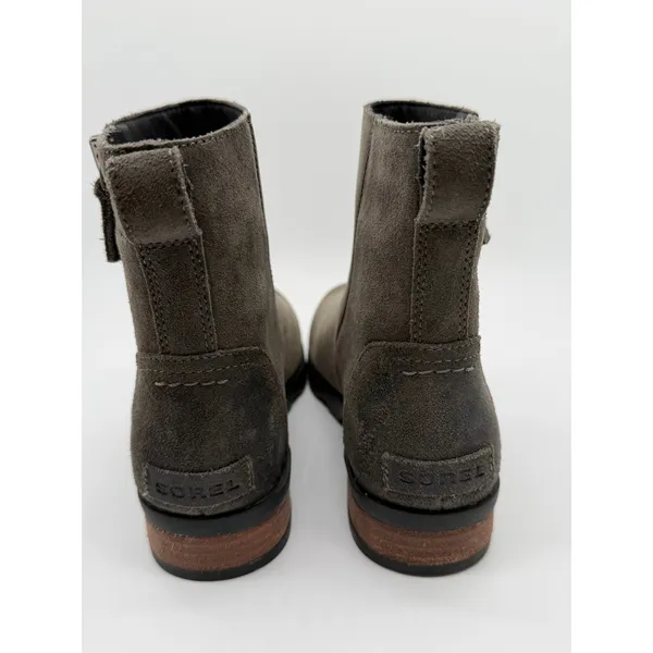SOREL Emelie Boots Womens 7.5 Quarry Nubuck Suede Waterproof Zip Ankle Booties - Image 8