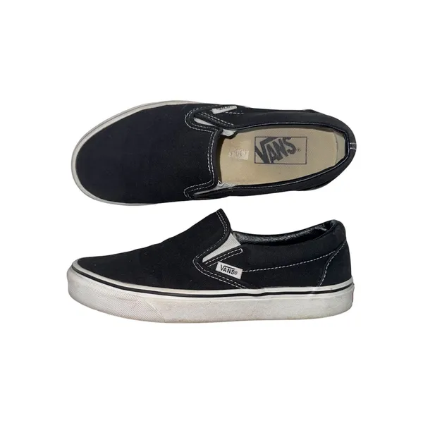 Vans Classic Asher Slip-on Sneakers Black Canvas - Image 5