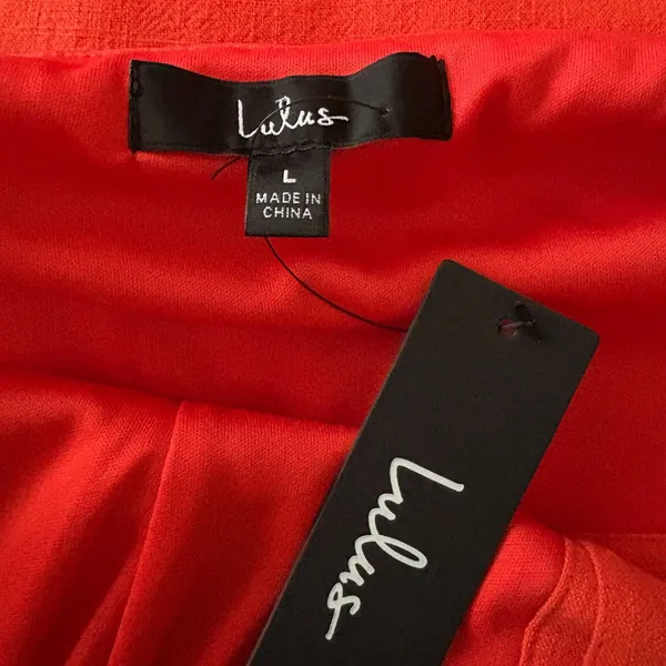 NWT Lulu's Sunny Personality Button Front Sundress Orange Linen‎ Blend Large - Image 6