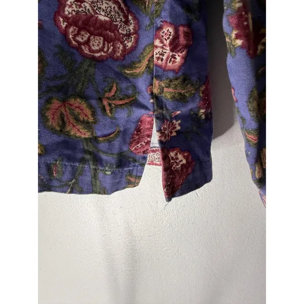 Appleseeds's floral chore coat blazer botanical print periwinkle size 16M‎ - Image 4