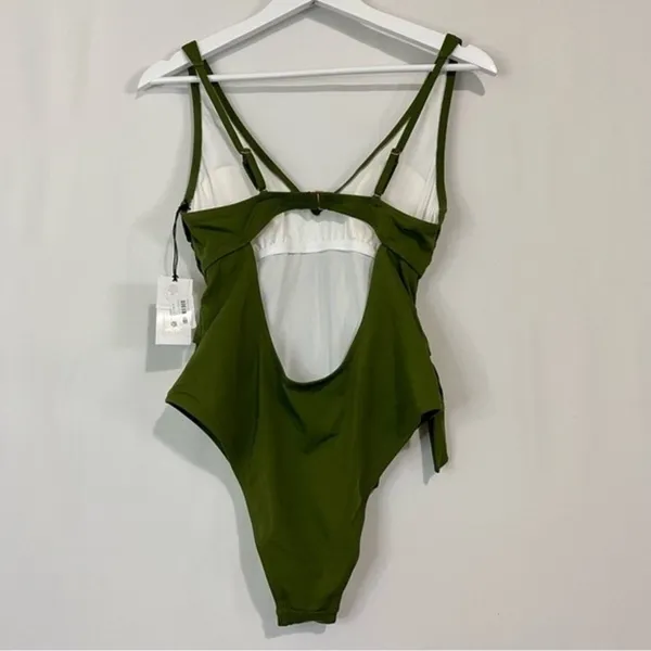 Shade & Shore Women’s One Piece Side Tie Swimsuit Green Size Medium NWT FLAW - Image 6