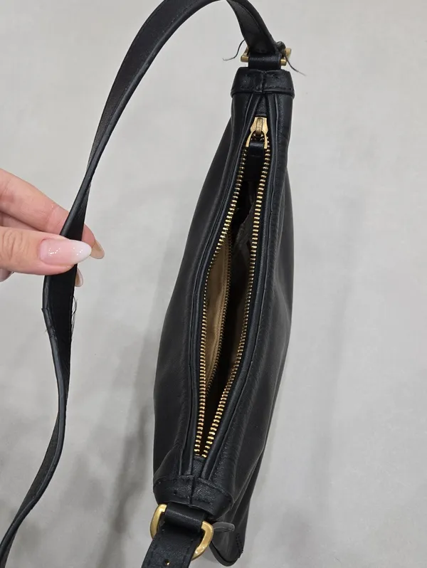 Zara 90's Vintage- Look Black Real Leather Shoulder Bag - Image 4
