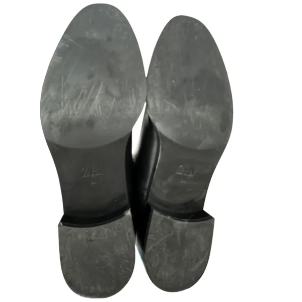 ZARA Women's Black Leather Chelsea Ankle‎ Boots Size 7.5 (EU 38) Minimalist - Image 13