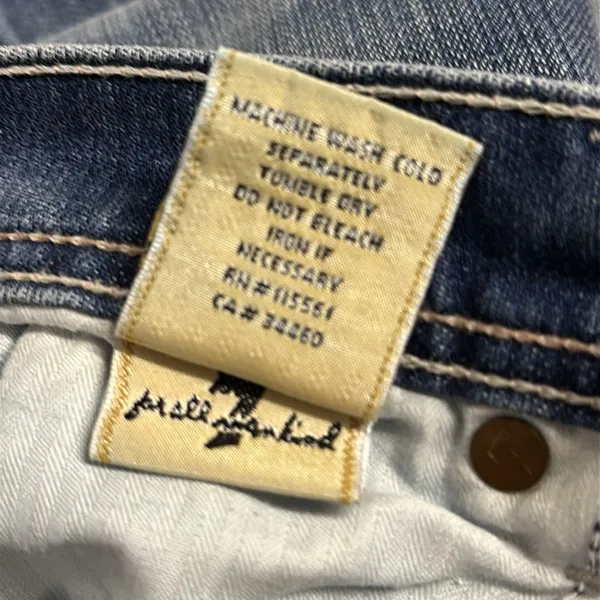 7 for all Mankind Justine Bootcut with Laced Ribbon Accent Pockets Blue Jeans 27 - Image 9