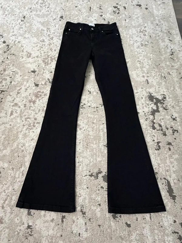 ASOS Design Tall Power Stretch Sculpt Flare Jeans in Black Size 30 Length 34 - Image 4