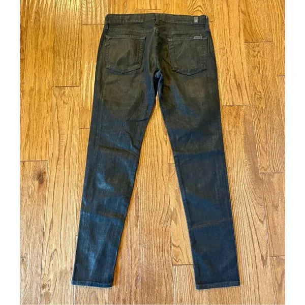 Seven for all mankind Lucy coated leather look jeans size 28 - Image 8