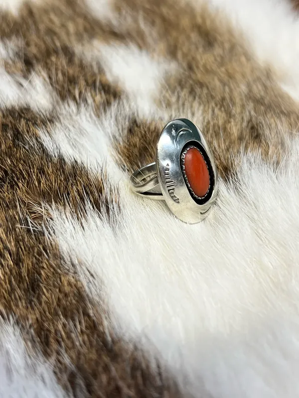 Orange Sterling Silver Ring - Image 2