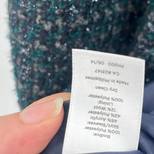 Talbots Tweed Dress Sz 16P Office Preppy Old Money Academia Mix Media Metallic - Image 12