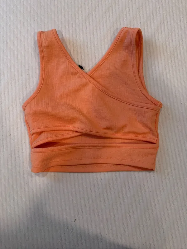 Roxy Orange crop top with criss crossed back - Image 2