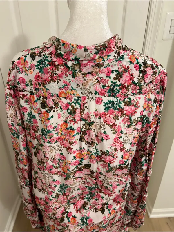 Rococo Sand Vie Floral Ruffle Mini Dress New Size Large Beaded Tie Resortwear - Image 11