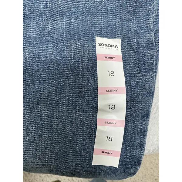 Womans NWT Sonoma Skinny Super Stretch Blue Jeans Size 18 0259/D-5 - Image 5