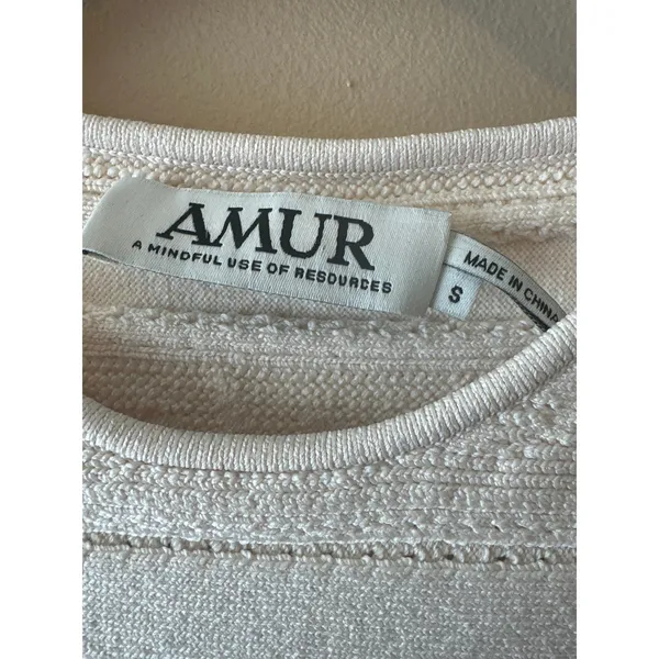 AMUR Eleanor Asymmetric Floral‎ Silk Blend Midi Dress Ivory Size S - Image 7