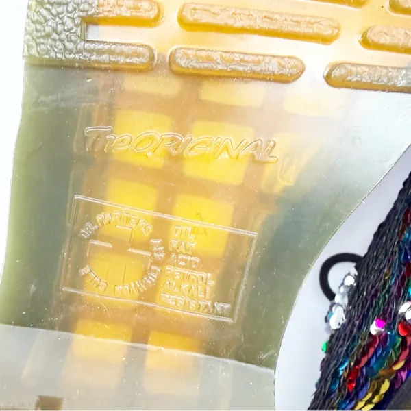Dr. Martens 1461 Pascal Rainbow To Silver Sequin Oxfords Lace Up Shoes - Image 8