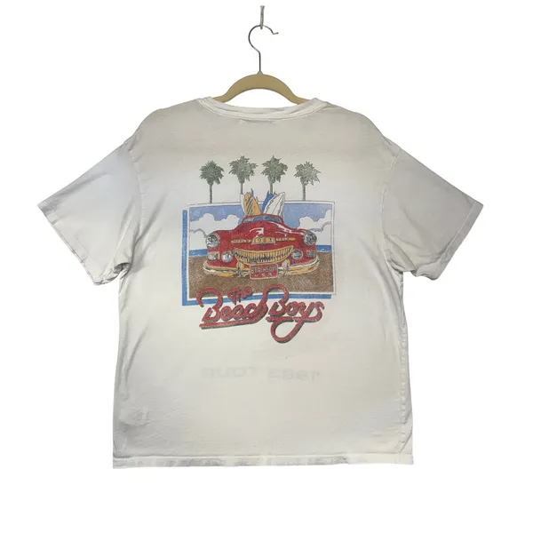 Daydreamer The Beach Boys 1983 Tour Graphic Tee Vintage White Size M‎ Cotton - Image 5