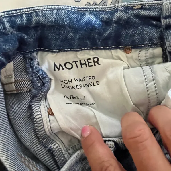 Mother High Waisted Looker Ankle Jeans On The Road Blue Skinny Denim Size 26‎ - Image 6